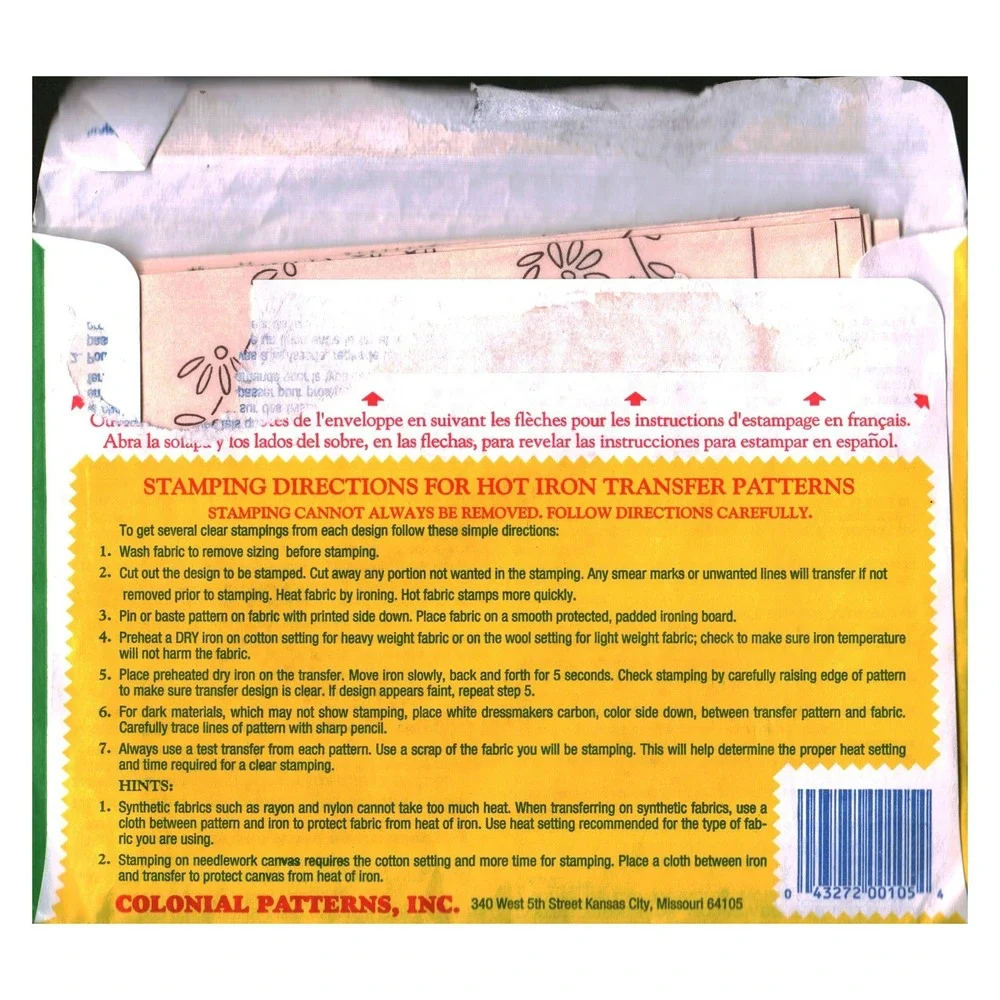 Aunt Martha's Hot Iron Transfers 3339 Bedroom Ensemble Floral Embroidery Pattern